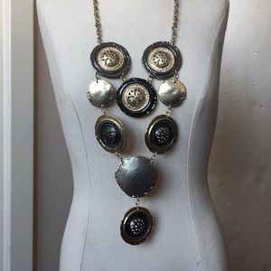 Large multi disc gold and black Chico’s necklace